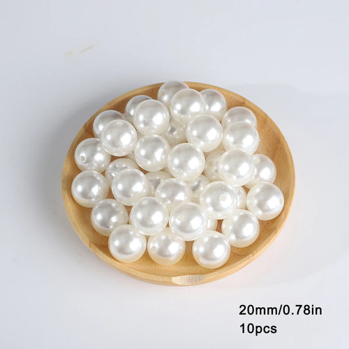 3-20mm 10-1000pcs straight hole ABS imitation pearl beige white