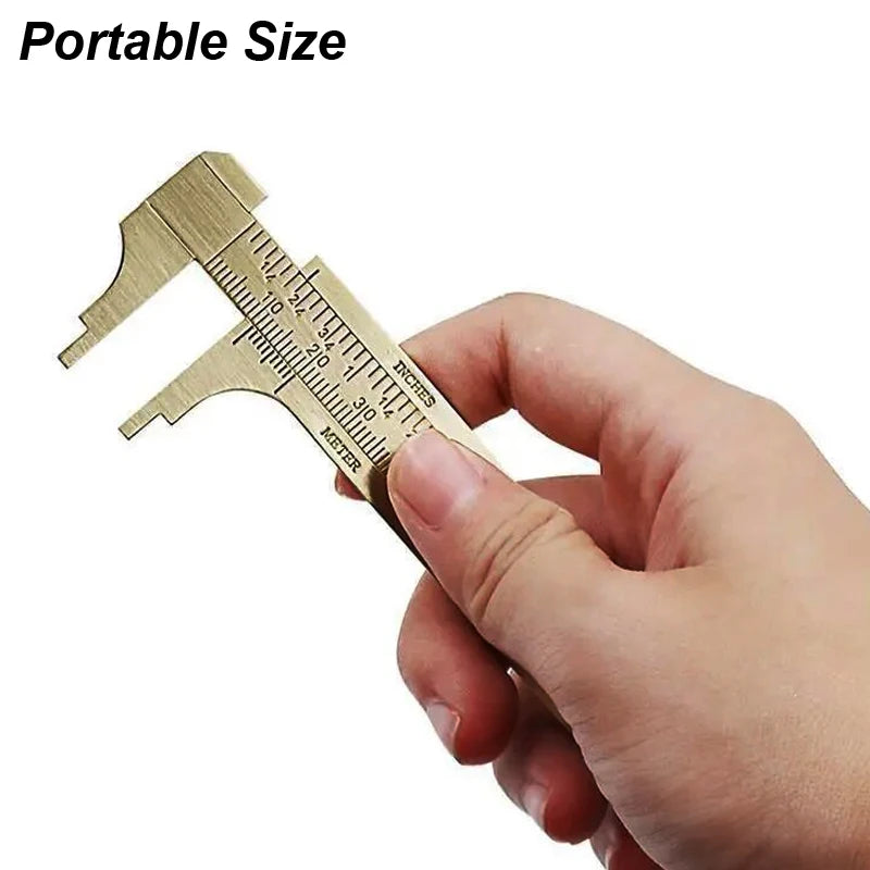 Mini Vernier Caliper Brass Metric Imperial MM INCH Small Portale Ruler