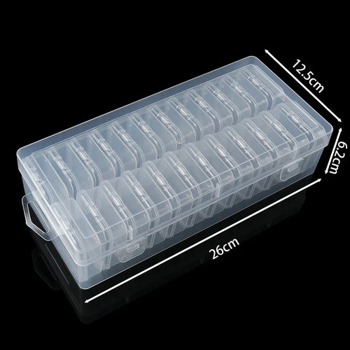 12/24/30Pcs Portable Organizer Box Small Clear Plastic Bead Storage