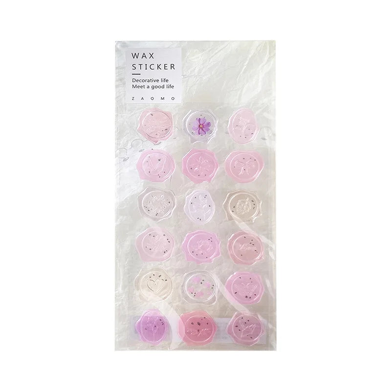 18pcs, Vintage Wax Seal Stamp Stickers, DIY Scrapbooking Journal