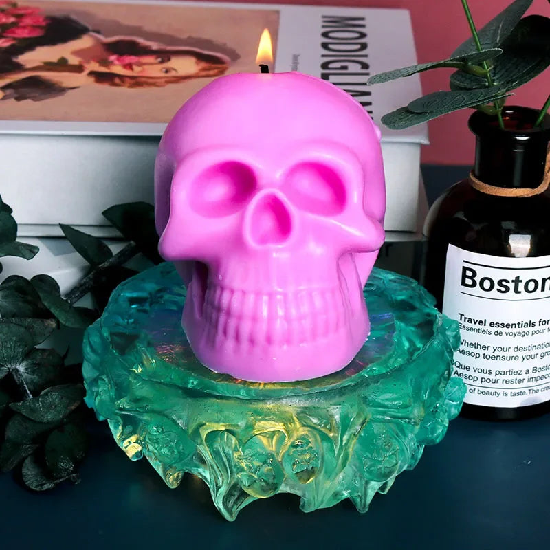 3D Skull Candle Silicone Mold DIY Halloween Decorative Candle Handmade