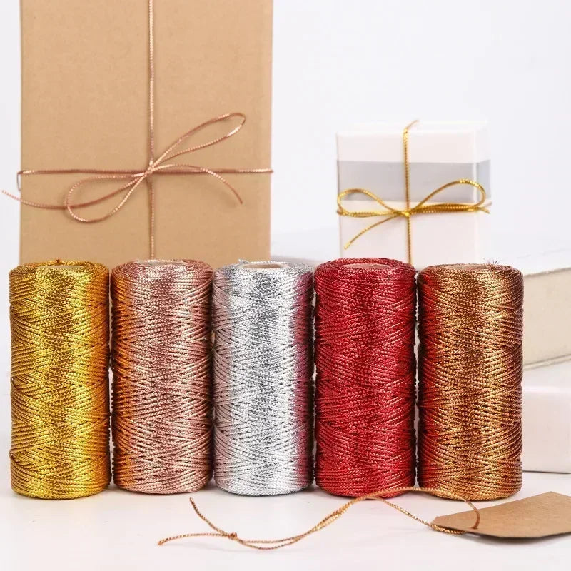 1.5mm 100M Gold Silver Macrame Cord Rope String for Sewing DIY Rope