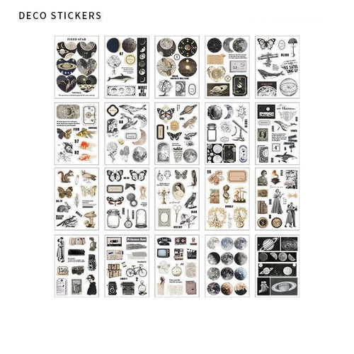 JIANQI 20 pcs PET Die cut Stickers book Plant Flower Label Decorative