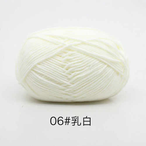 40-50g/Set 4ply Milk Cotton Knitting Yarn Needlework Dyed Lanas For