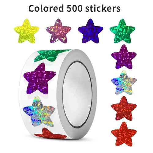500 Holographic Venus Stickers Per Roll-Perfect for Children's Reward