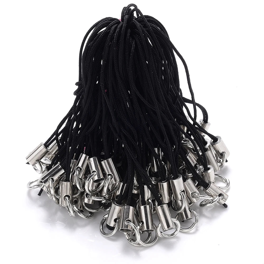 iYOE 100pcs Mix Polyester Cord With Jump Ring Lanyard Rope For Making