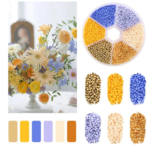 2mm Glass Seed Beads Kit Bracelet Making Kit Small Beads Assortment