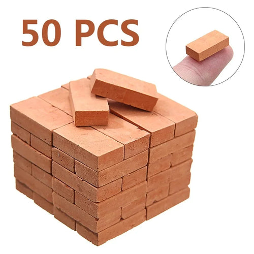 50pcs 1:16 Real Mini Bricks Model, Miniature Figurine Landscaping