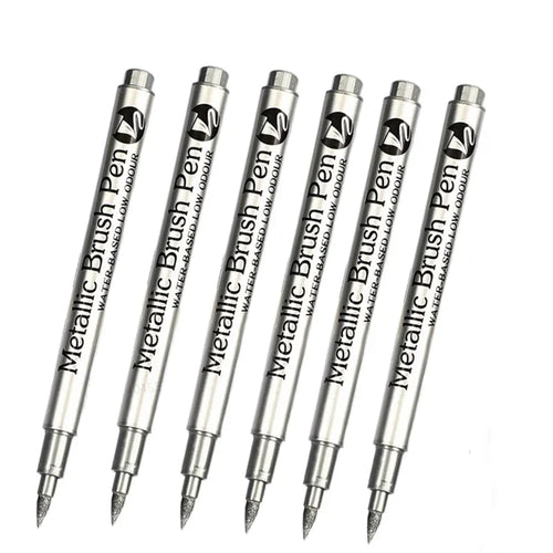 4/6pcs Waterproof Permanent Metallic Brush Paint Marker Pens DIY Resin