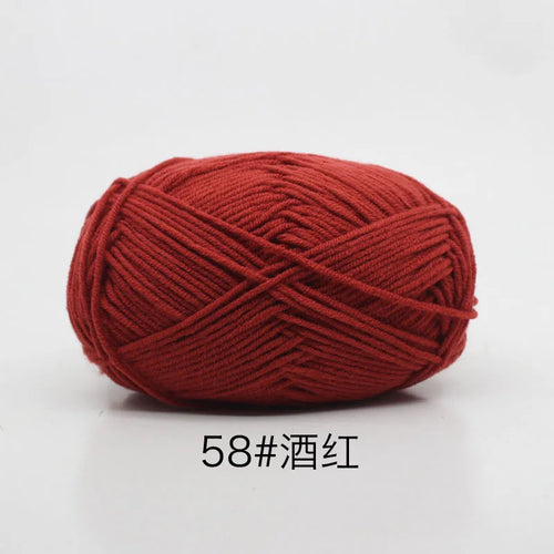 40-50g/Set 4ply Milk Cotton Knitting Yarn Needlework Dyed Lanas For