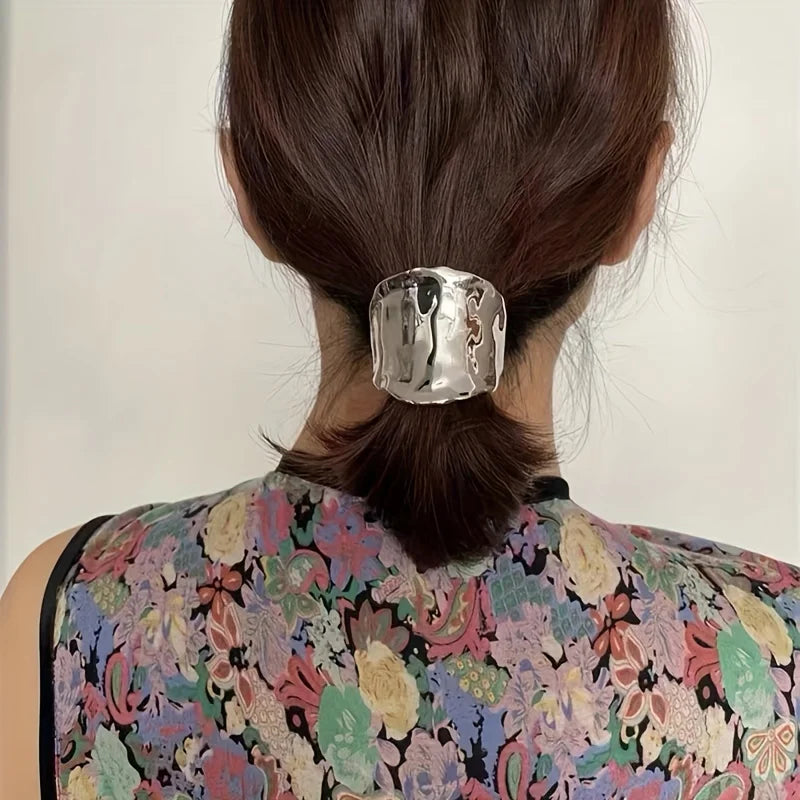 Korean Metal Irregular Concave-Convex Lava Insert Hairpin for Women