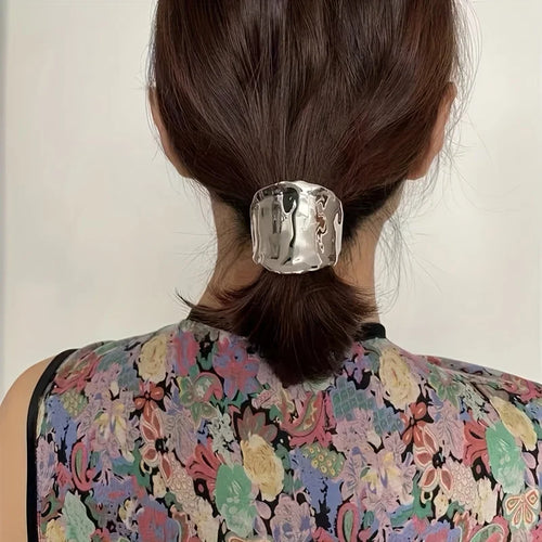 Korean Metal Irregular Concave-Convex Lava Insert Hairpin for Women