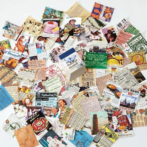 JIANQI 400 pcs Craft Vintage Scrapbooking Paper Kawaii Art Junk