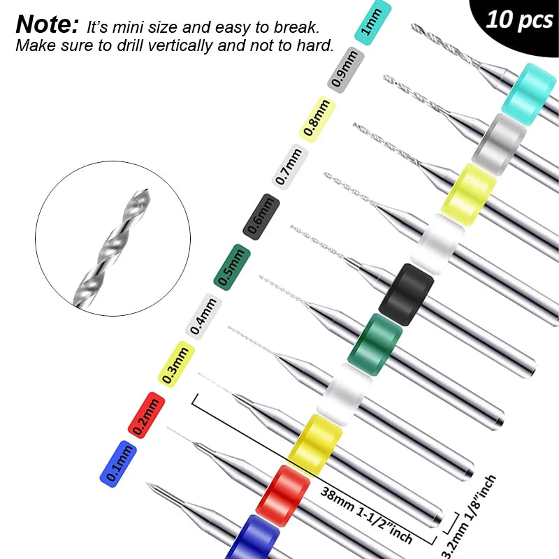 Micro Mini Pin Vise Hand Drill Twist Bit PCB Set Rotary Tool For DIY