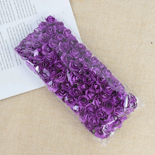 144pcs 2cm Artificial Mini Paper Rose Bouquet for Wedding Party