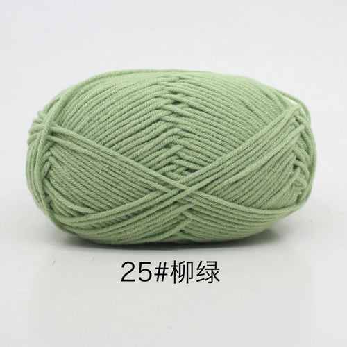 40-50g/Set 4ply Milk Cotton Knitting Yarn Needlework Dyed Lanas For
