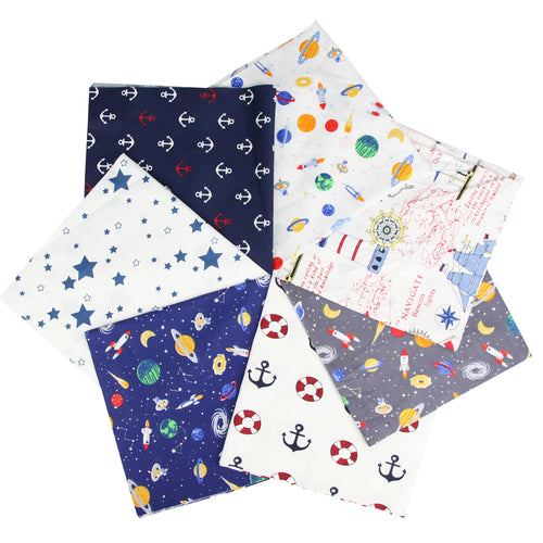 7PCS 25 x 25CM Squares Cotton Craft Fabric Cloths for DIY Bundle