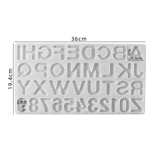 Alphabet Epoxy Resin Silicone Mold DIY Letter Number Pendant Resin