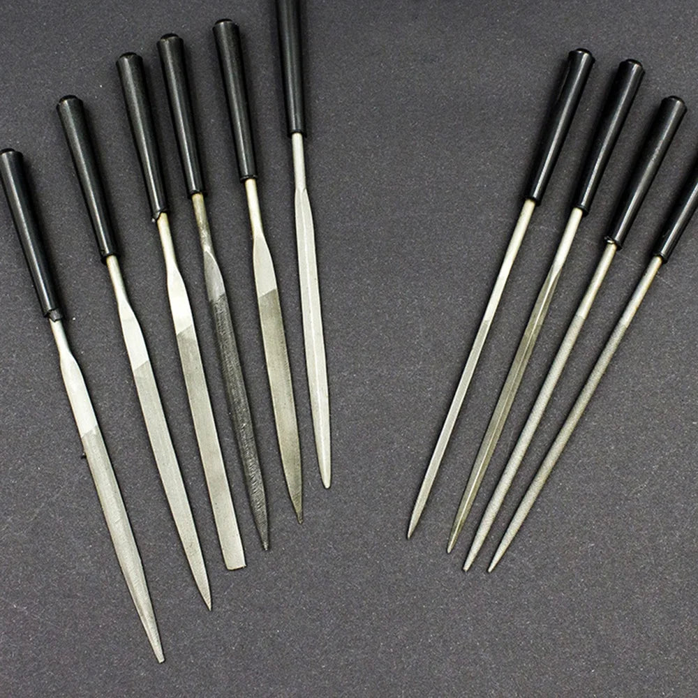 STONEGO Needle Files Set, 5PCS/10PCS, 3x140mm, for Jewelers, Diamond