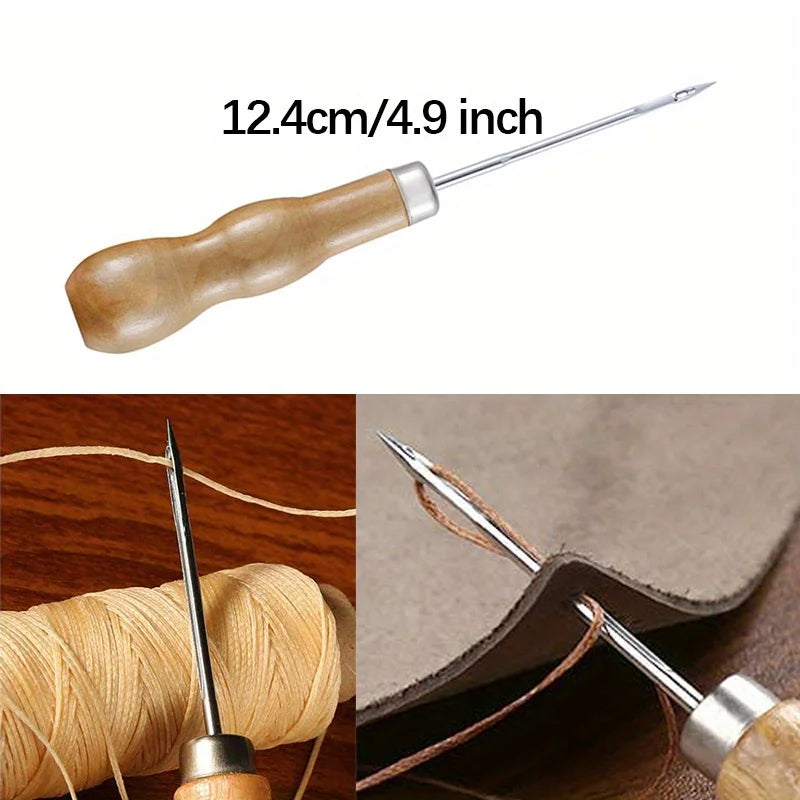 Leather Craft Sewing Kit Waxed Thread Hand Quilting Needles Sewing