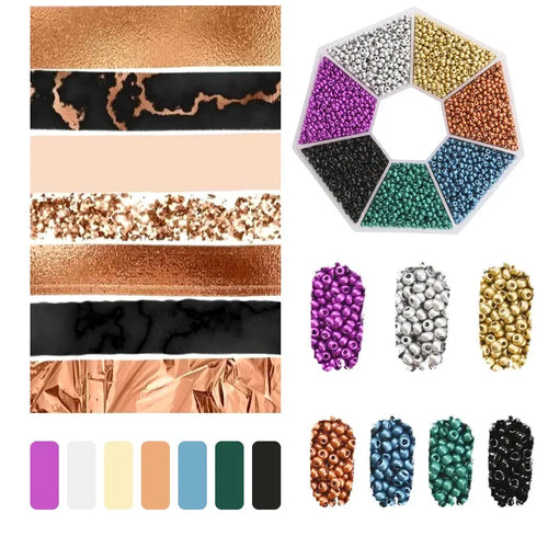 2mm Glass Seed Beads Kit Bracelet Making Kit Small Beads Assortment