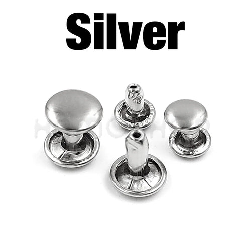 100sets 6-8mm Metal Double Cap Round Rivets Studs Collision Nail Spike