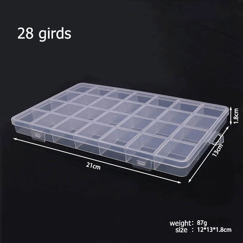 6-32 Compartments Plastic Storage Box Organizer Jewelry Container with