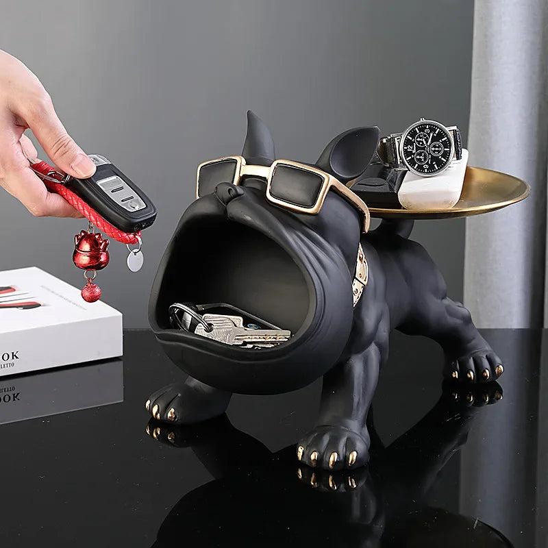 Home Decor Bulldog Figurine Dog Statue Storage Box Animal Ornament