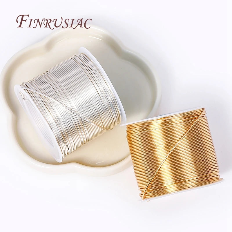 5 Meters 18K Gold Plated Copper Wire DIY Jewelry Making Brass Metal