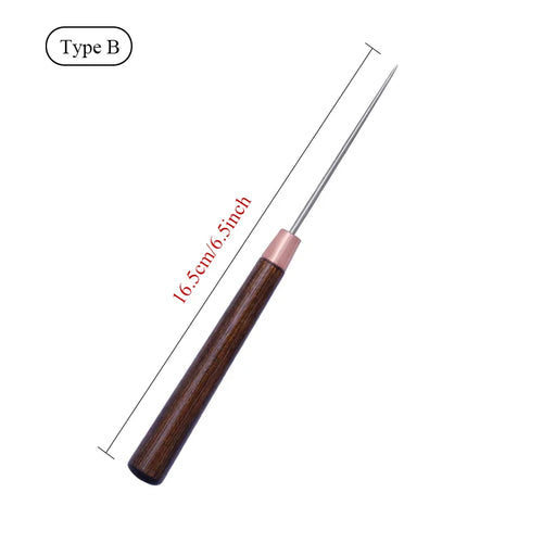 LMDZ Wood Handle Awl Leather Punching Tools Leather Straight Awls Hole