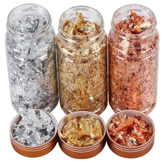 Golden Silvery Foil Decorative Paper Resin Mold Fillings Resin Jewelry