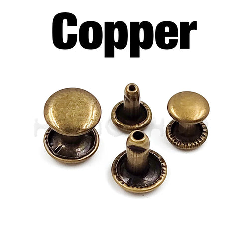 100sets 6-8mm Metal Double Cap Round Rivets Studs Collision Nail Spike