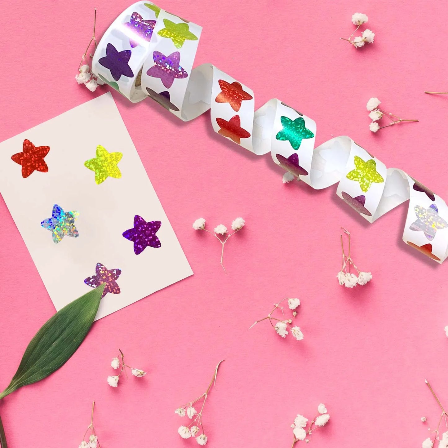 50-500pcs Colorful Star Stickers for Kids Reward School Classroom