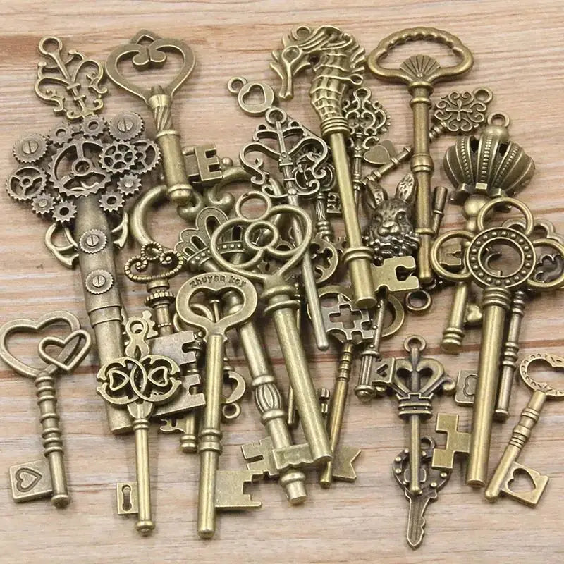 50g/pack Key Charms Bracelets Necklace Craft Metal Pendant For Jewelry