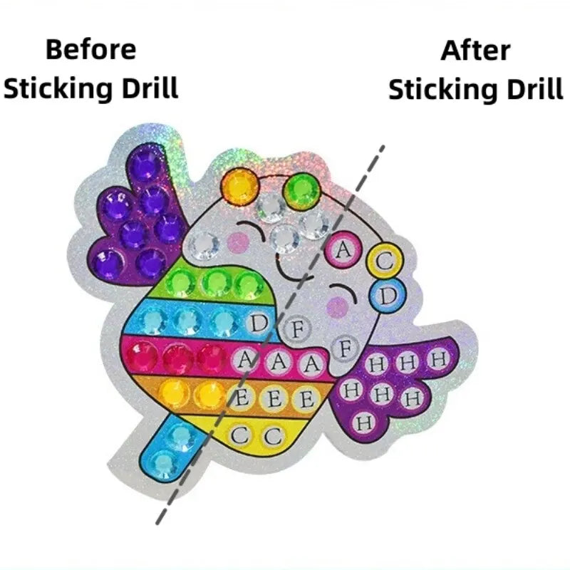 DIY 12 Stickers Diamond Paintings Kit Create Arts Education Craft
