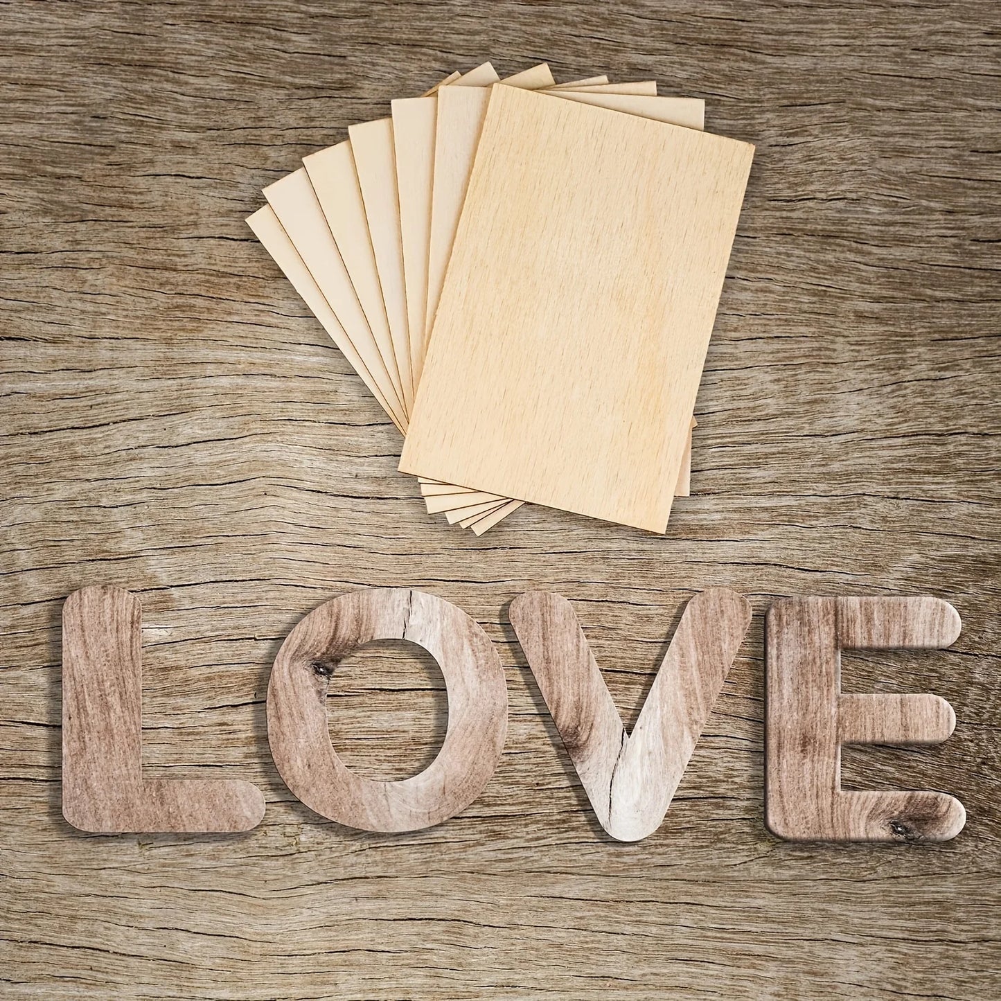 15Pcs 6X4in/15X10cm Rectangle Unfinished Wood Sheets for Crafts House
