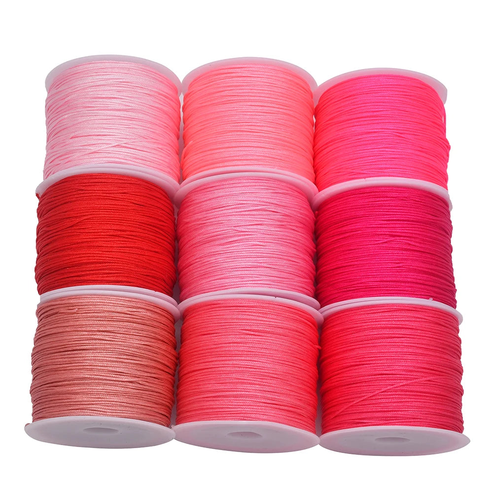 50Yds 0.8mm Crafts Nylon Cord For Jewelry Making Beading Braided Nylon