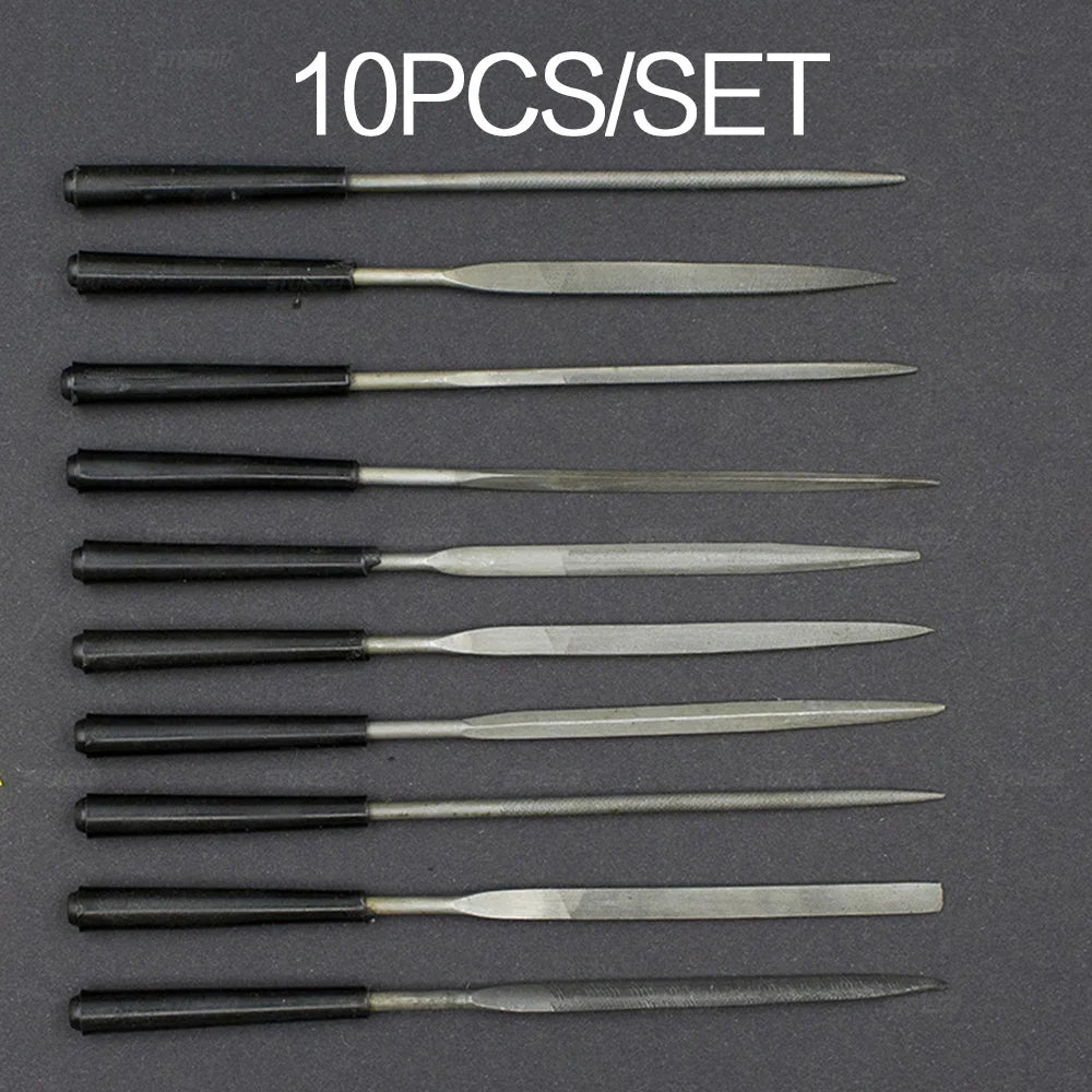 STONEGO Needle Files Set, 5PCS/10PCS, 3x140mm, for Jewelers, Diamond