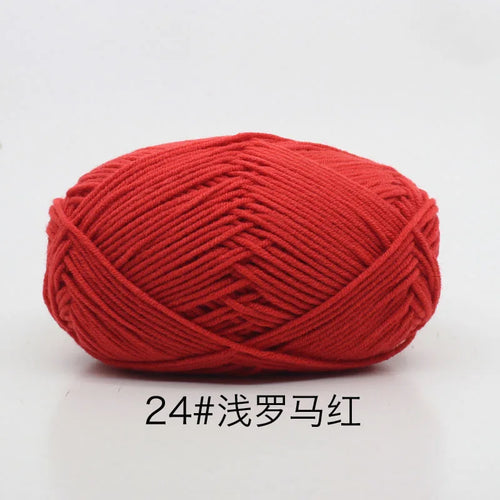 40-50g/Set 4ply Milk Cotton Knitting Yarn Needlework Dyed Lanas For