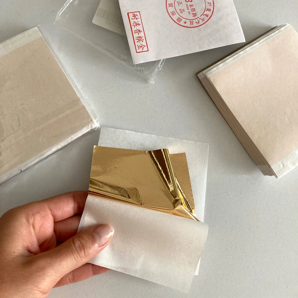 100pcs Imitation Gold Sliver Copper Foil Paper DIY Resin Candle
