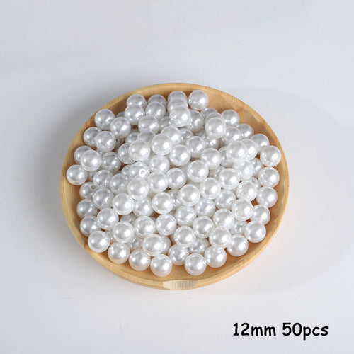 3-20mm 10-1000pcs straight hole ABS imitation pearl beige white