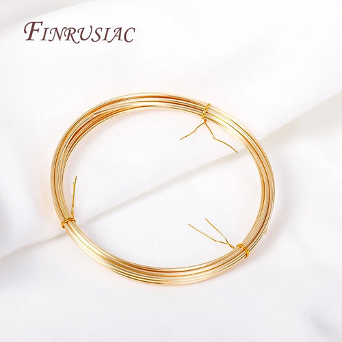 5 Meters 18K Gold Plated Copper Wire DIY Jewelry Making Brass Metal