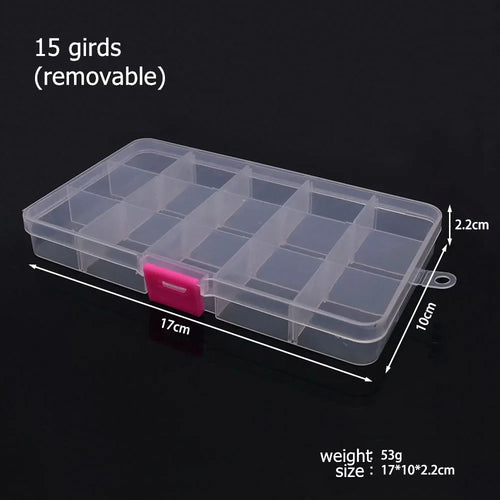 6-32 Compartments Plastic Storage Box Organizer Jewelry Container with