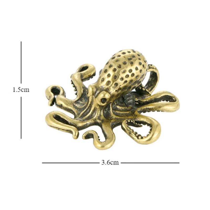 Brass Octopus Home Decoration Antique Copper Animal Figurines