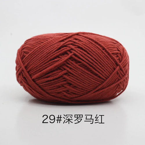40-50g/Set 4ply Milk Cotton Knitting Yarn Needlework Dyed Lanas For