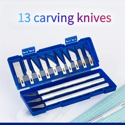 13Pcs Carving Knife Craft Sculpture Paper Cutting Blade Precision