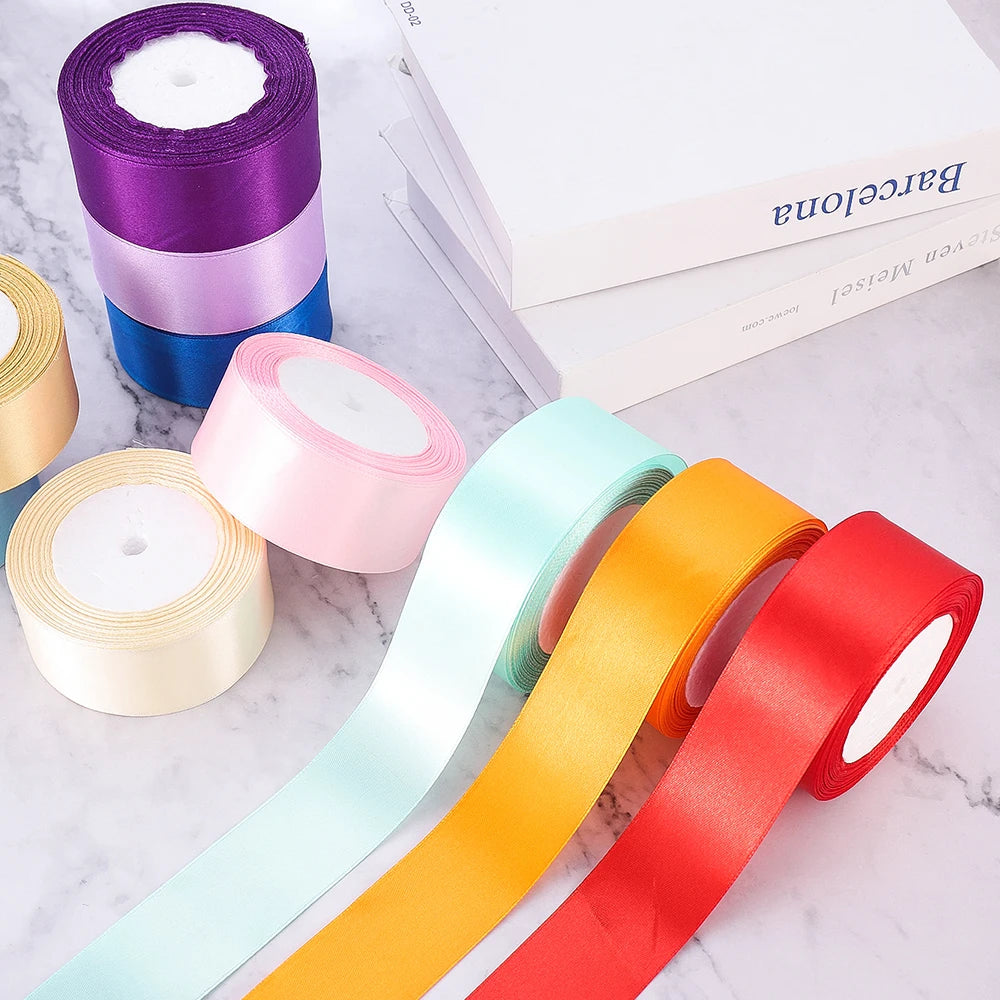 25yards/roll 4cm Satin Ribbon for Gift Wrapping Bows Making Floral
