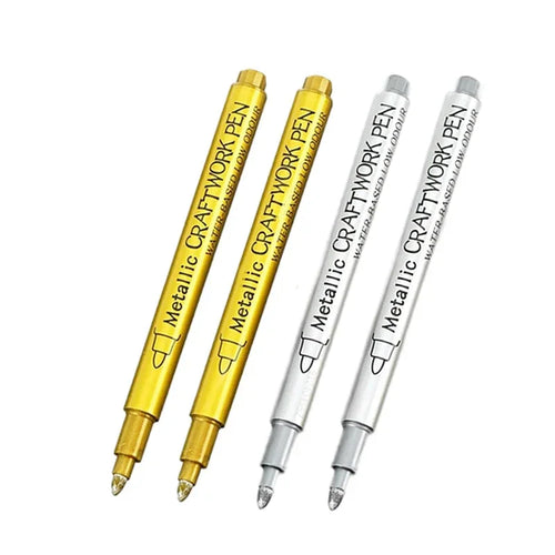 4/6pcs Waterproof Permanent Metallic Brush Paint Marker Pens DIY Resin