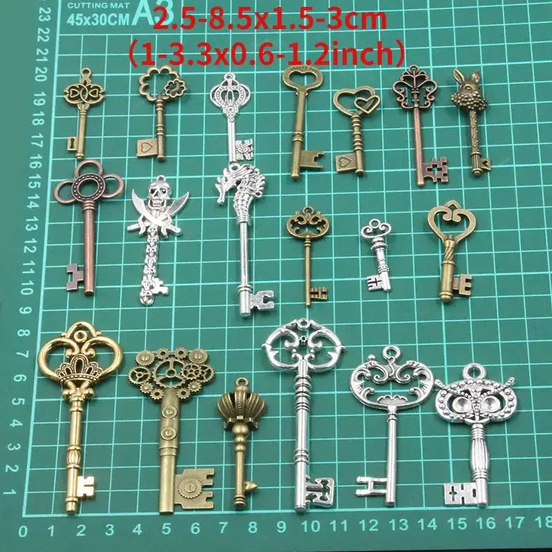 50g/pack Key Charms Bracelets Necklace Craft Metal Pendant For Jewelry