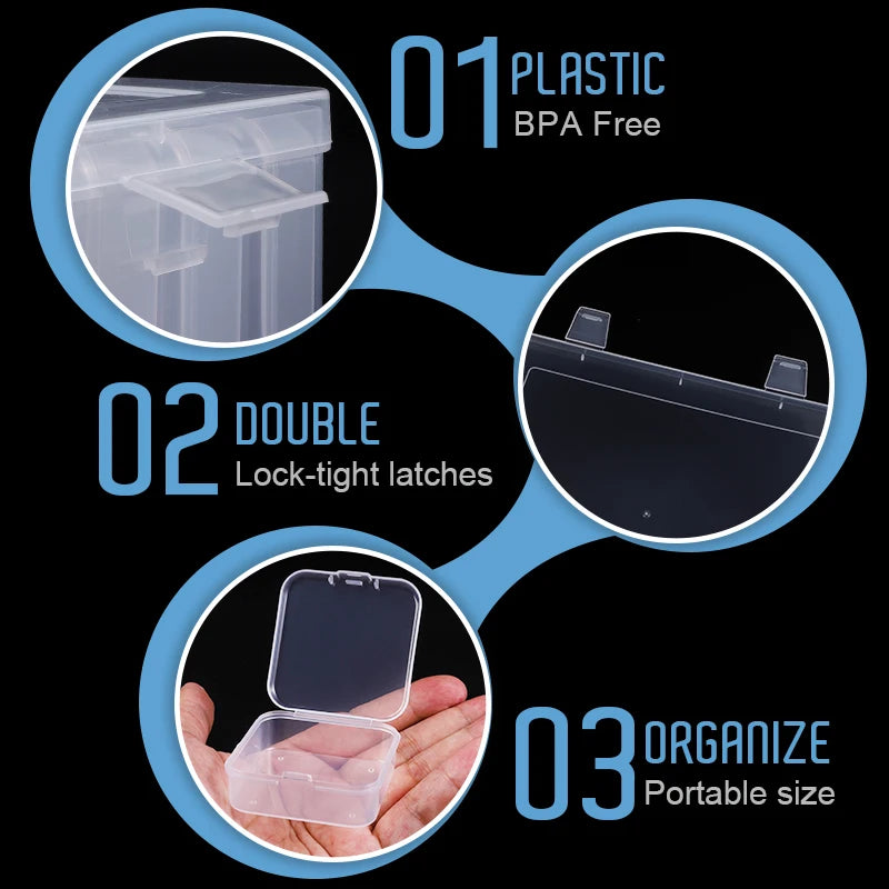 Bead Organizer Box 30Pcs Small Clear Plastic Bead Storage Containers
